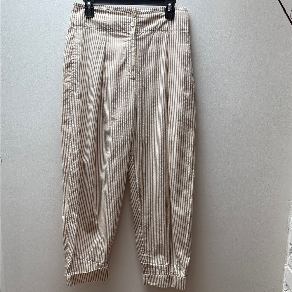 Rebecca Taylor Beige Striped Khakis